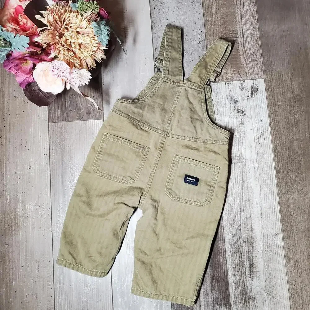 Carter's Baby Boy Embroidered Overalls Size 12m NWOT